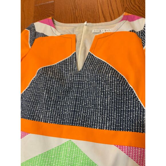 TRINA TURK Multi Print Orange Green Dress Size 4 - Picture 8 of 8